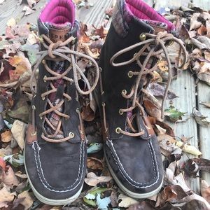 Sperry Top-Sider Hikerfish Plaid Pink/Brown Boot